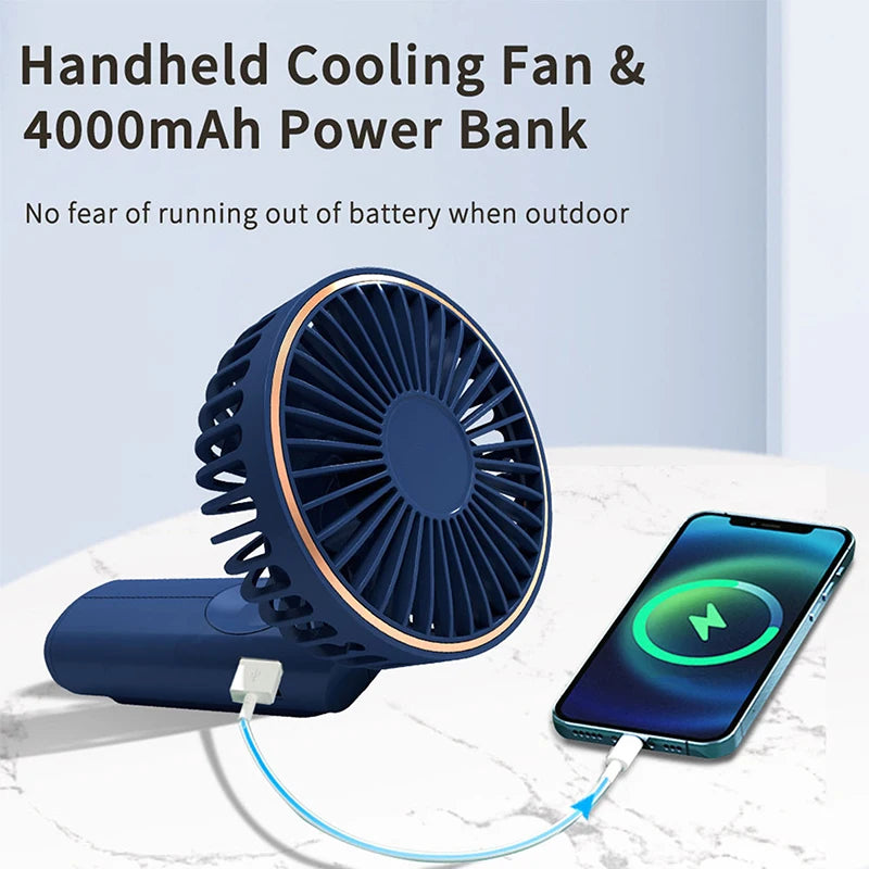 Portable Multifunctional Detachable Outdoor Camping LED Light Hands Free Tent Cooling Mini Fan 6 Speeds