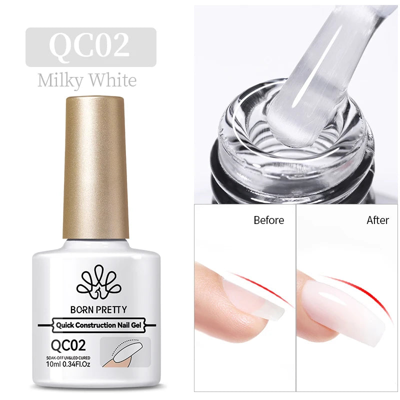 BORN PRETTY 10ML 8-in-1 Strong Nail Glue Gel Nail Polish Transparent Clear Function Gel Thickness Rubber Base Rhinestone Glue