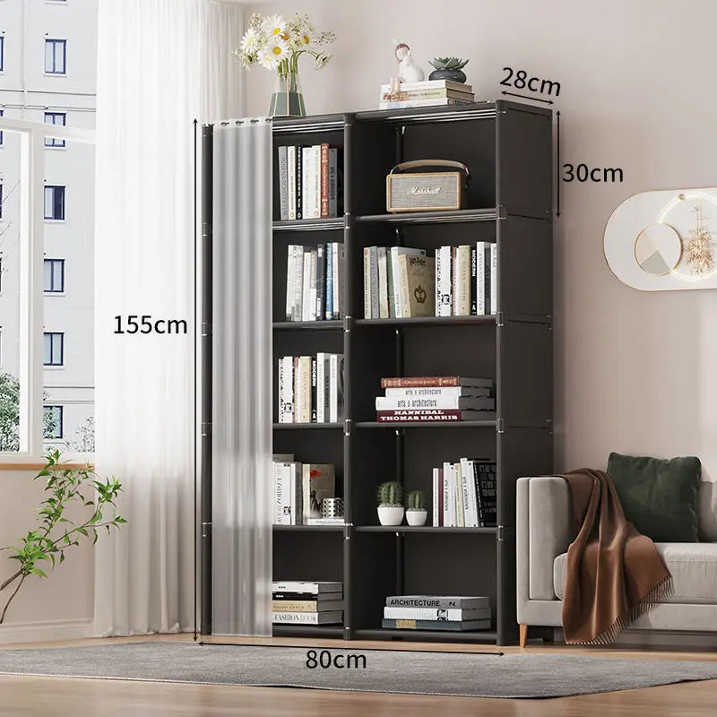 Simple Bookshelf Floor To Floor Storage Rack Living Room Sundries Storage Cabinet Shelf Household Multi-layer Storage Wardrobe