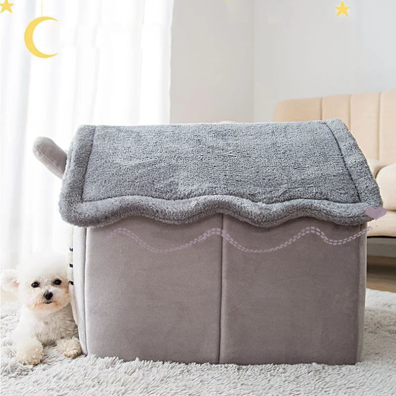 Foldable Pet House Indoor Soft Warm Kennel Removable Washable Pet Bed Tent House With Cushion For Extra Small Dogs And Cats