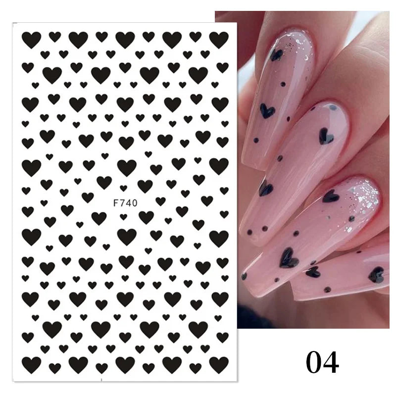 Sliver Stars Nails Stickers 3D Laser Stylish Adhesive Nail Sticker Manicure Decoration Nail Stickers for Nails Nail charms