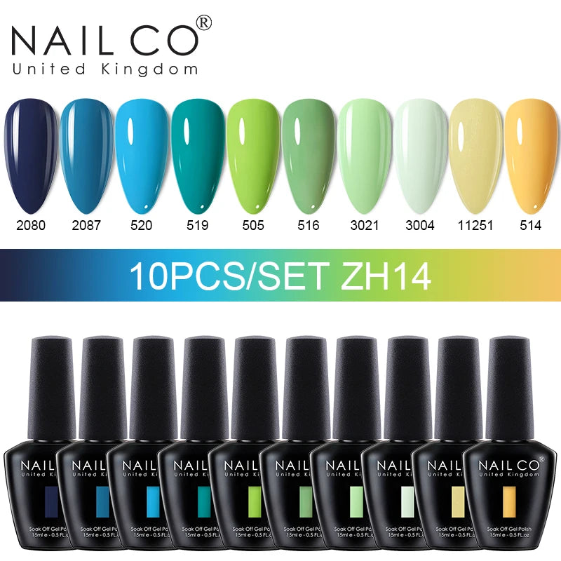 NAILCO 15ml 10/20pcs Gel Nail Polish Set Spring Summer Color UV Gel Nail Art All For Manicure  Gel Paint For DIY Professionals