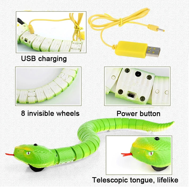 Smart Sensing Interactive Snake Cat Toy Automatic Eletronic Snake Cats Teasering Play USB Rechargeable Pet Kitten Dog Sensor Toy