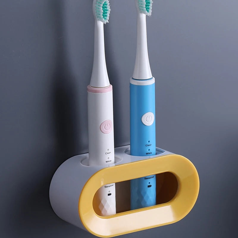 Double Hole Electric Toothbrush Holder Rack Punch-free Toothbrush Storage Hanger Bathroom Accessories Organizer