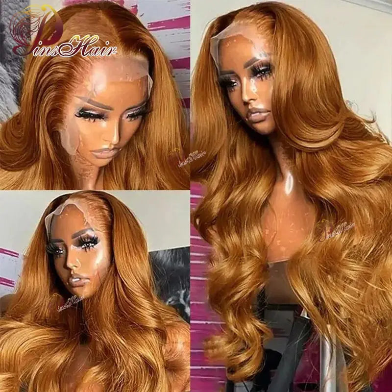 30 Inch Ginger Blonde 13X6 Lace Front Wig 13X4 Body Wave Human Hair Wigs Transparent Brazilian Human Hair Wig For Black Women