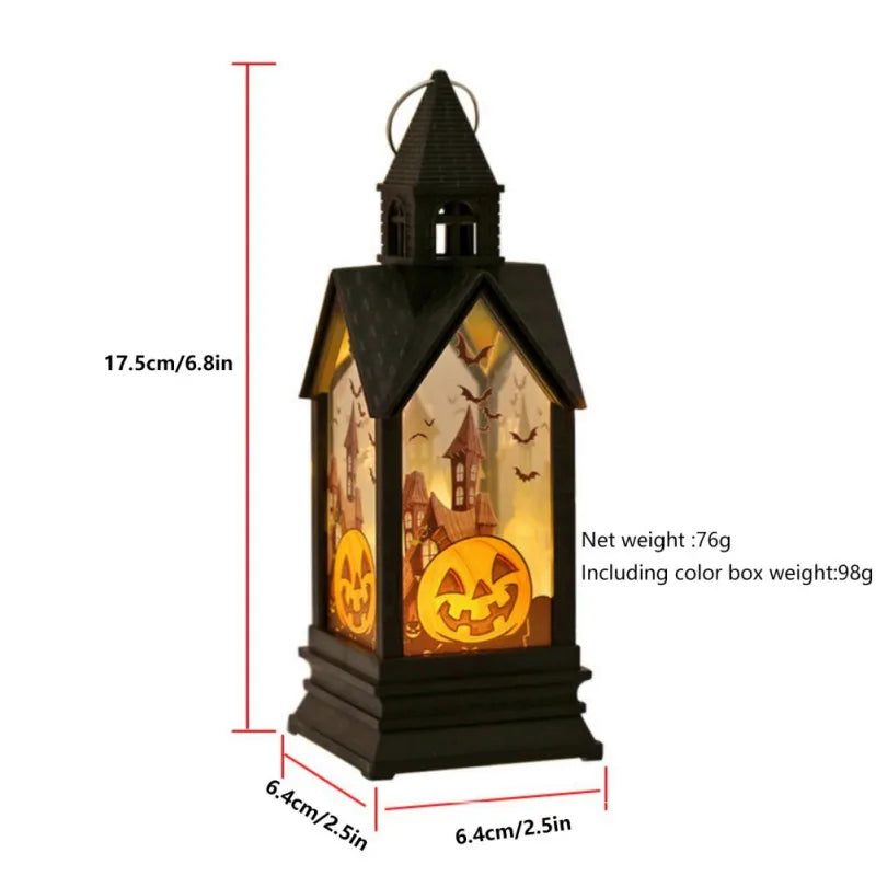 Halloween Decor Lantern Portable LED Candle Light Retro Small Oil Lamp for Outdoor Indoor Halloween Decor Party Garden Supplies