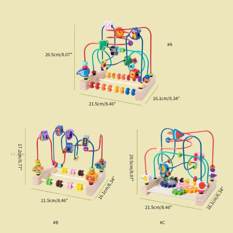 Bead Maze Toy for Toddlers Kids Colorful Roller Coasters Abacus Puzzle Education for Toddler 18 Month 1-5 Years Old Kid