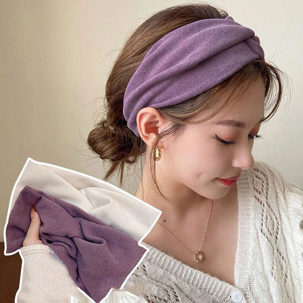 Elegant Wide Brimmed Headband Fall Winter Simple Hair Hoop for Washing Fitness Exercise Fashion Daily Outgoing Hair Accessories