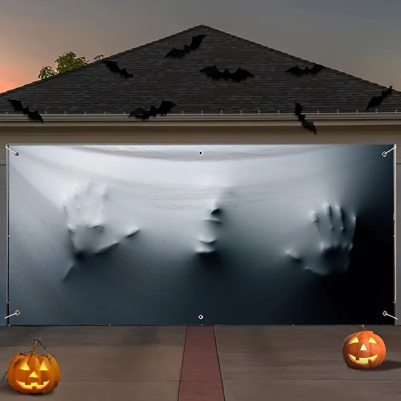 Halloween Horror Garage door banners, no need for power outdoor decorations, holiday party backgrounds and patio Halloween