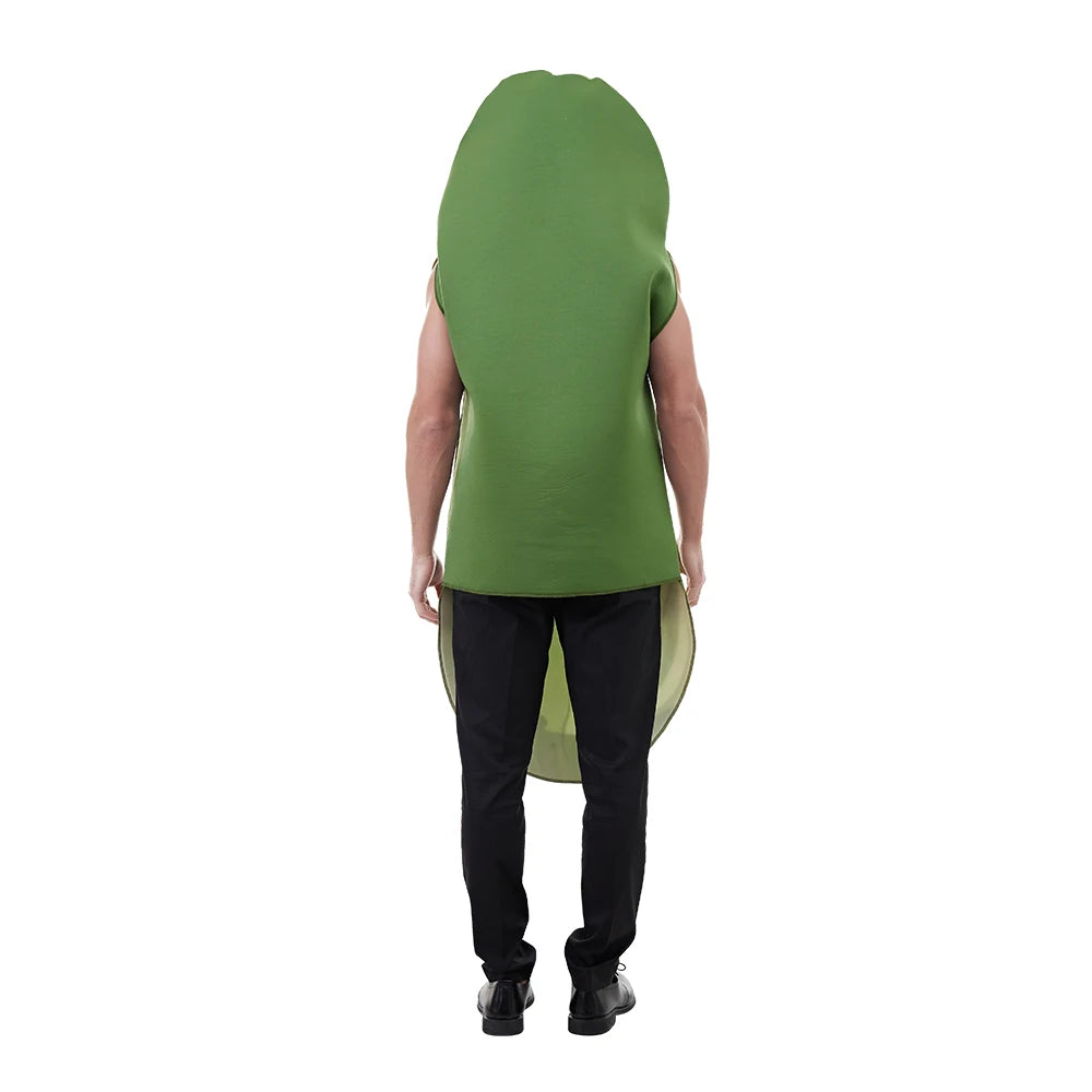 Funny Green Cucumbers Vegetable Halloween Pickle Costume Easy Pull On Costume for Men Carnival Easter Purim Fancy Dress