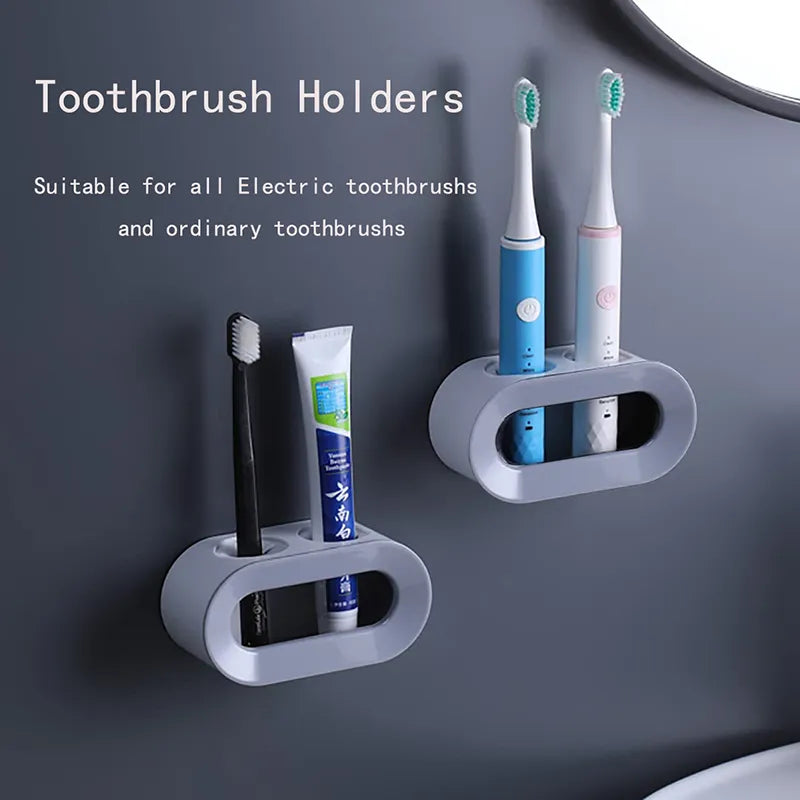 Double Hole Electric Toothbrush Holder Rack Punch-free Toothbrush Storage Hanger Bathroom Accessories Organizer