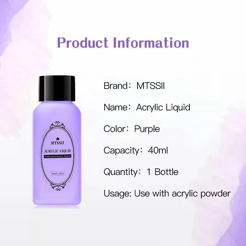 Mtssii 40ML  Acrylic Liquid Monomer For Nails Art Carving Extension Dipping Powder Nail Acrylic Crystal Liquid Manicure Tool