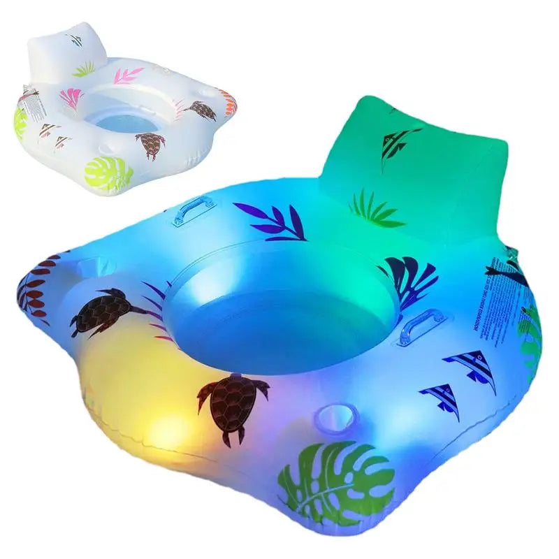 Light-up Inflatable Pool Float Chair LED Fun and Relaxing Pool Party Toy Pool Float Chair Beach Water Sports Lounger Chair