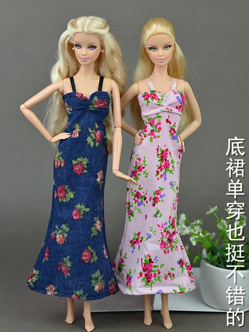 2pcs/set Pajamas Lace Costumes Lingerie Sleepwear Clothes For Barbie Dolls Long Dresses Doll Accessories Kids Toys