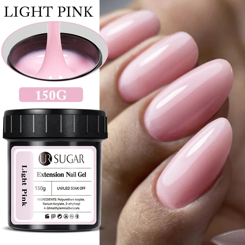 UR SUGAR 150g Building Nail Gel 18 Colors Nail Extension Gel Kit Nude Pink Clear Hard Constructed Gel Nail Strengthener Manicure