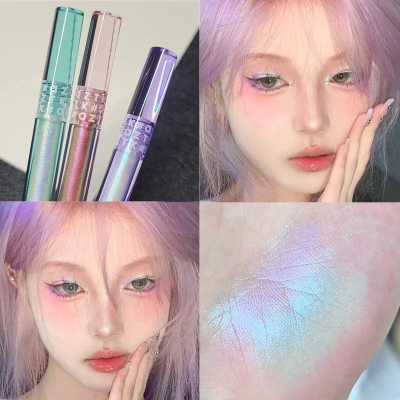 Glitter Highlighter Liquid Eyeshadow Pearlescent Brighten Lying Silkworm Waterproof Diamond Polarized Eyeshadow Makeup Cosmetic