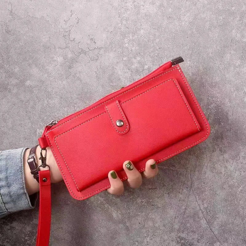 Fashion Multifunctional Women Wallet New PU Leather Long Wallets Multi-card Position Clutch Buckle Zipper Student Purse