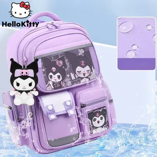 Sanrio Kuromi Luxury Girls Student Backpack Large Capacity Shoulder Bag Lightweight Fashion Cute Ultra Light Children's Backpack