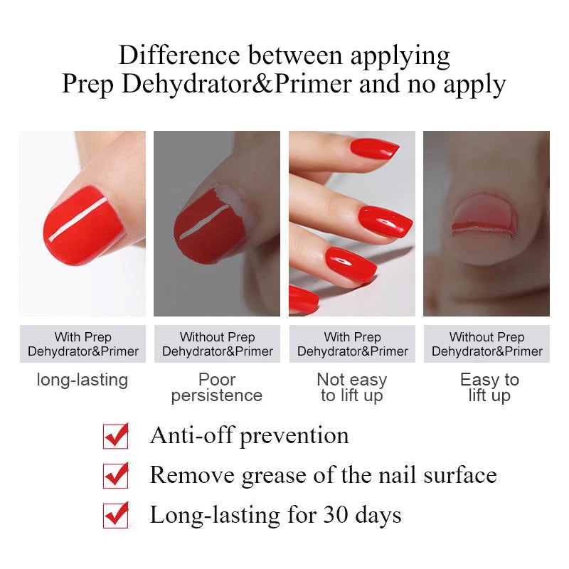 BORN PRETTY 250g Natural Nail Prep Dehydrator and No Acid Nail-Primer for Acrylic and Gel Nail Polish Profession Nail Supplier