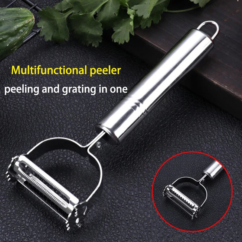 Kitchen Vegetable Peeler Stainless Steel Melon Planer Double-Head Peeler Household Multiple-Function Fruit And Vegetable Peeler