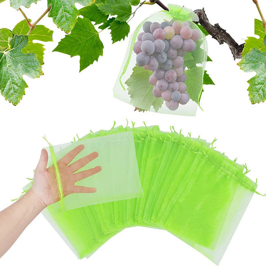 100PCS Grapes Fruit Protection Bags Garden Mesh Bags Agricultural Orchard Pest Control Anti-Bird Netting Vegetable Bags