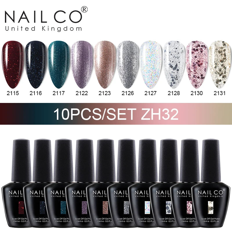 NAILCO 15ml 10/20pcs Gel Nail Polish Set Spring Summer Color UV Gel Nail Art All For Manicure  Gel Paint For DIY Professionals