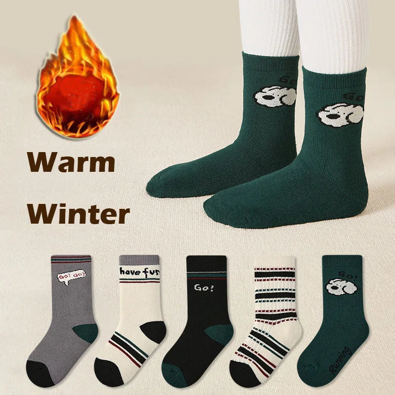 Kids Socks Winter Warm Enough Children Cotton Socks Baby Infant Plush Thicken Mid Calf Length 1-12T Girls Boys Socks Boot Sock