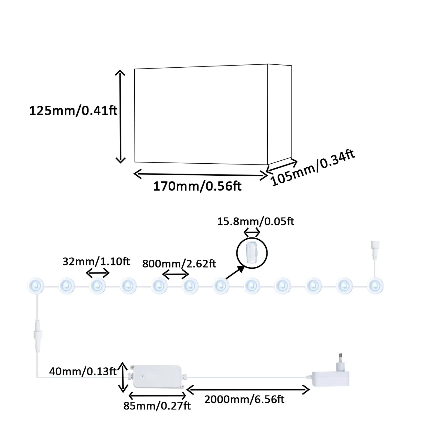 Wiscolor Smart WIFI RGBIC Eaves Lights Permanent Outdoor Lights Outdoor Waterproof Light Strings Support Alexa, Google Assistant