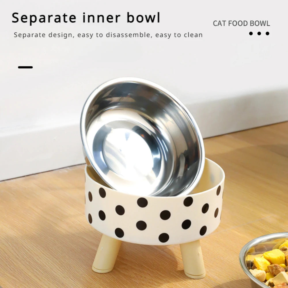 Elevated Cats Feeder Bowl Anti-choking Raised Cat Food Water Bowl With Stand Pet Feeding Drinking Supplies Small and Midium Dogs