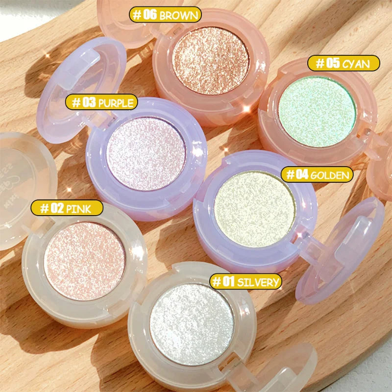 Monochrome Eyeshadow Palette Diamond Glitter Discoloration Eyeshadow Highlighter Sequins Waterproof Lasting Eyes Makeup Pigments