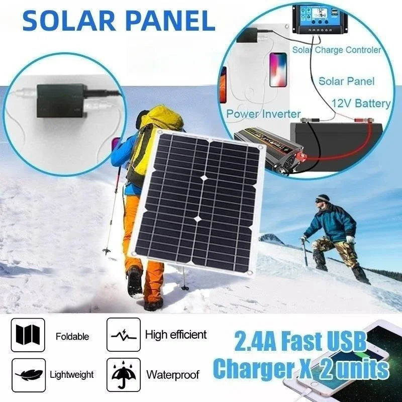 New Energy Solar Panel System 12V to 220V Inverter Solar Charging Household 4000W Solar Inverter Complete Power Generation Kit