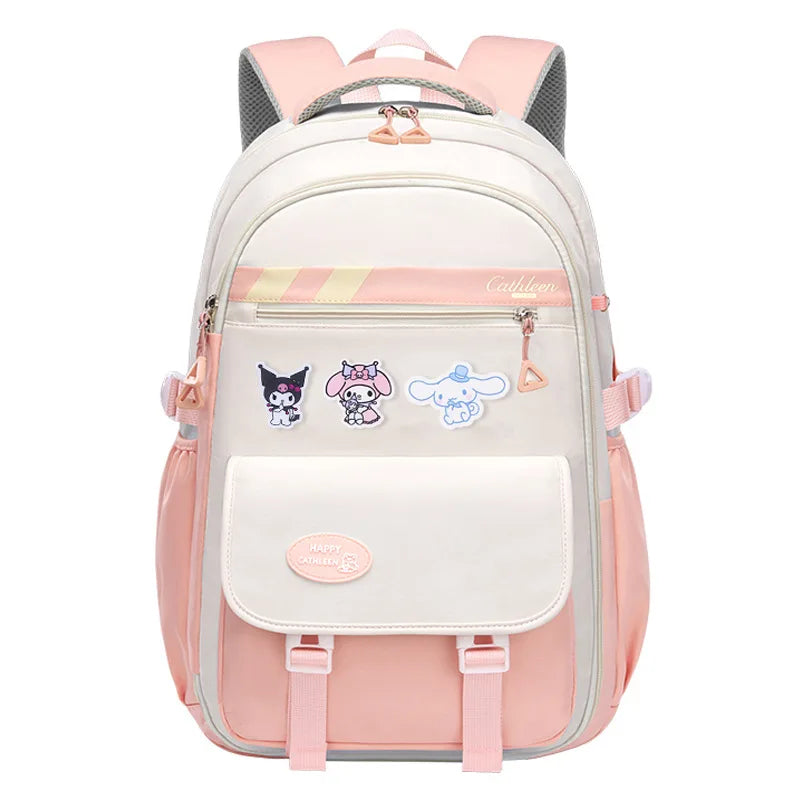 Sanrio Kuromi Fashion Leisure Students Backpack Women Large Capacity Middle School Bag College Students Big Girls Simple Kids