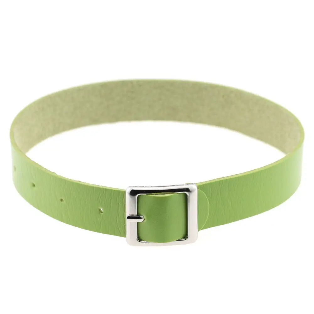 Fashion Gothic Punk Collar Necklace PU Leather Choker Necklace Buckle Collar