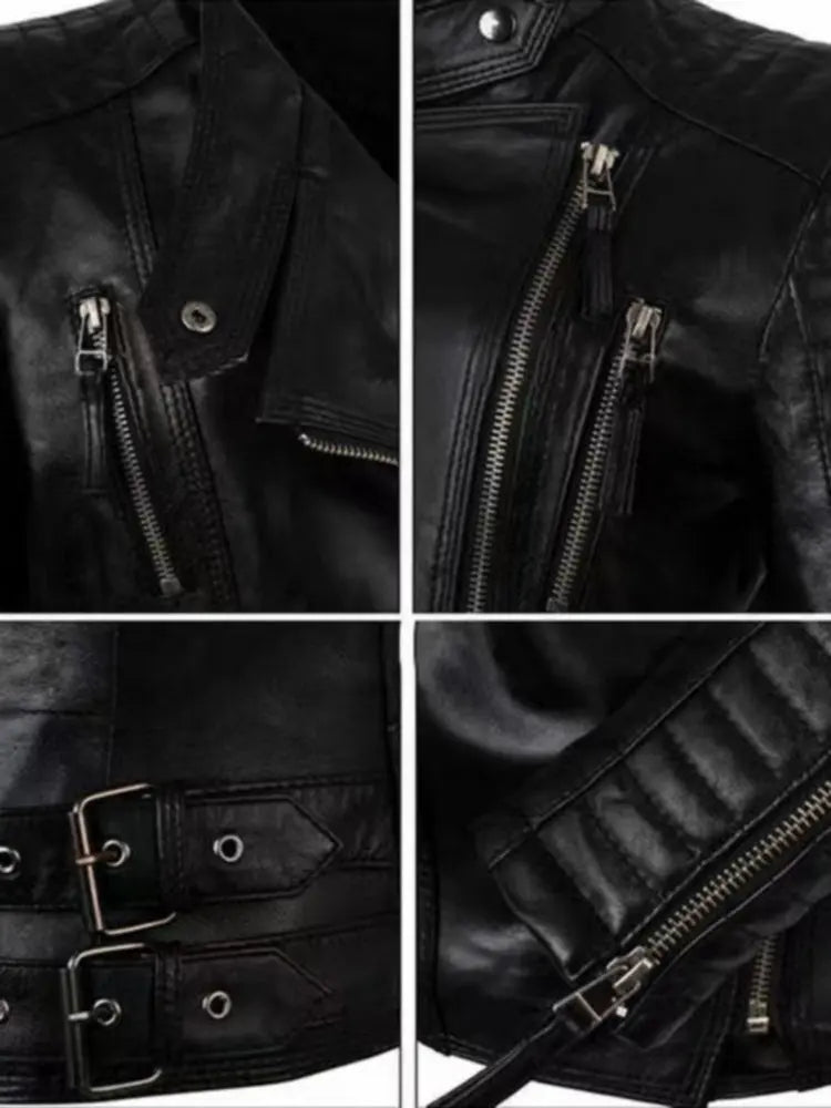 2025 New Women Vintage Autumn Winter Soft Faux Leather Jackets Female PU Motorcycle Biker Black Punk Classic High Street Coats