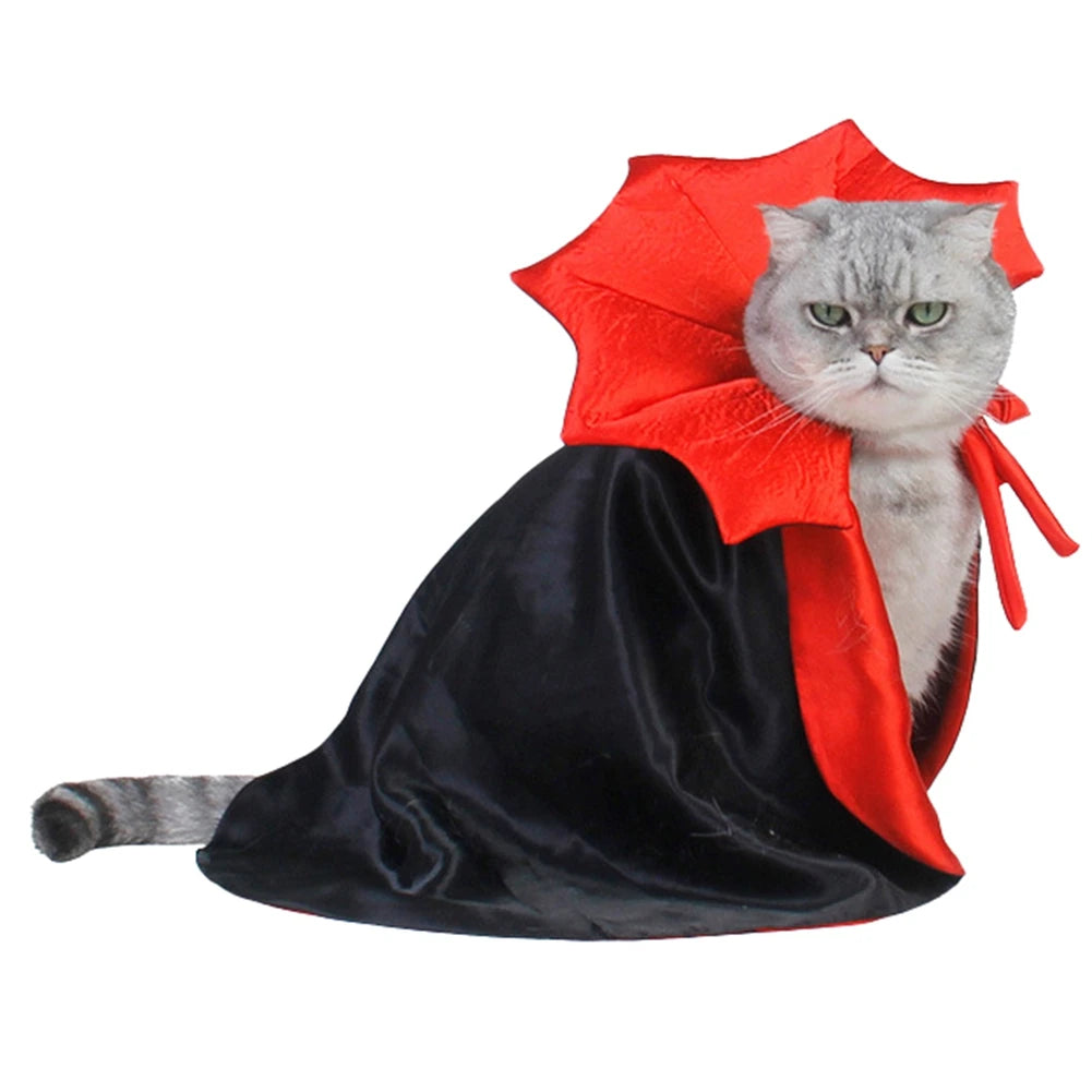 Pet Halloween Transform Cape Cat Funny Horn Cape Cosy Jacket Cape Cute Cosplay Clothes Dog Holiday Party Decoration Costumes