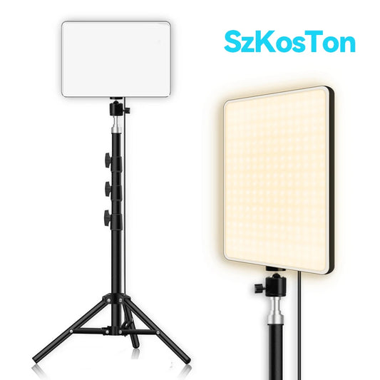 8/12 Inch LED Photography Video Light Panel Lighting Photo Studio Lamp Kit For Shoot Live Streaming Youbube With Tripod Stand