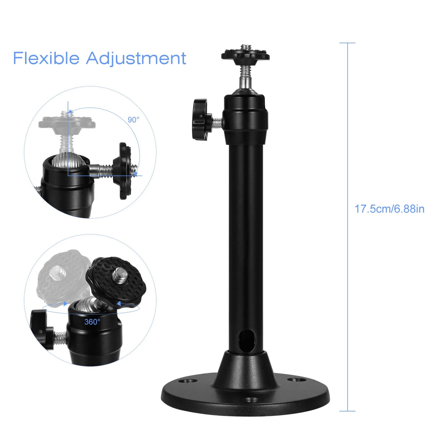 Mini Ceiling Wall Projector Mount Stand with 3 Screw Adapters Compatible with QKK, DR.J, DBPOWER, Anker, VANKYO, AAXA, and so on