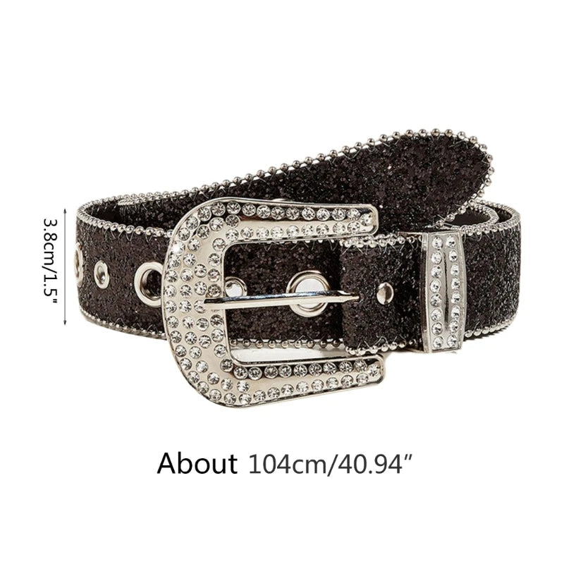 Adult Belt Dainty Waist Belt Shinning Rhinestone Belts for Women Men Luxury Crystal Studded Waist Strap for Jeans Formal Dress