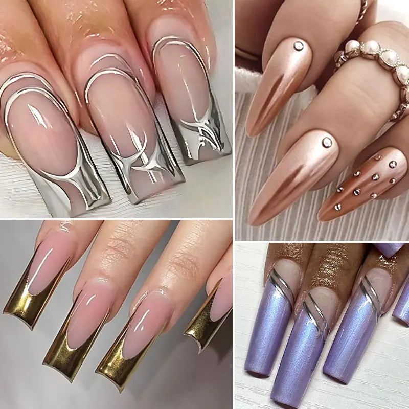 8ml Silver Gold Pink Metallic Painting Gel Nail Polish Nail Art Mirror Drawing Gel Nail Supplies Semi Permanent UV LED Varnish