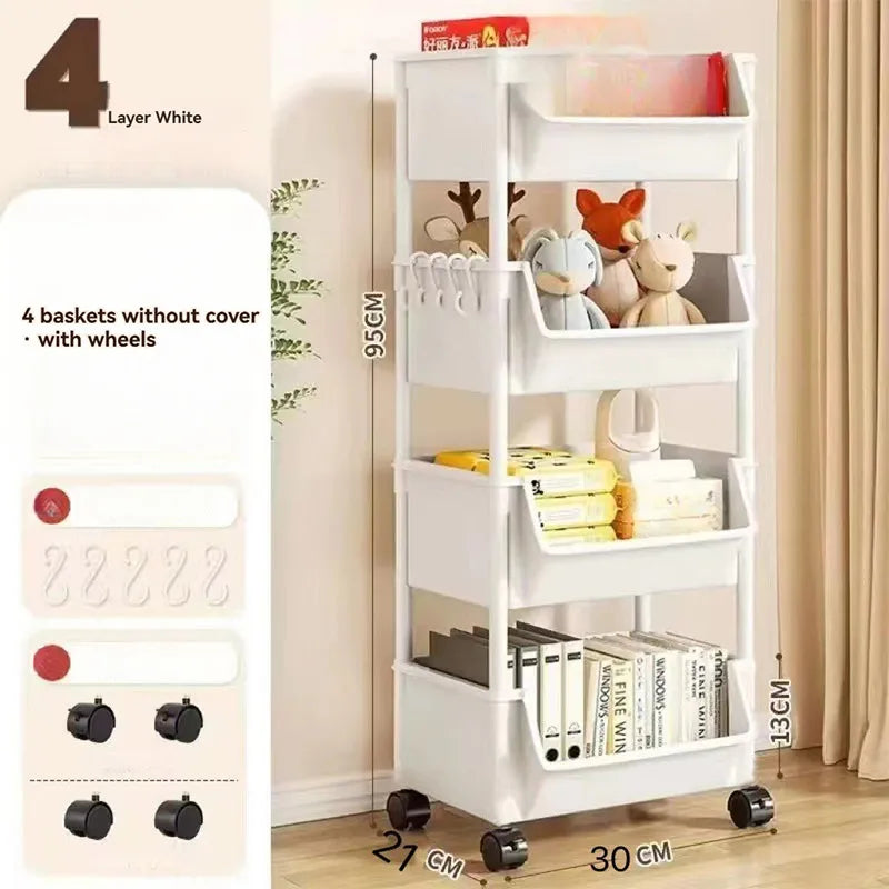 Kitchen Corner Storage Rack Narrow Slit Storage Cabinet Bathroom Living Room Home Organizer Mobile Bookshelf Floor Storage Rack