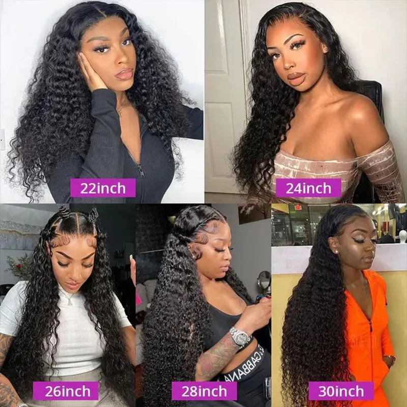 Brazilian Remy Human Hair Water Wave Lace Front Wig 180% Density Deep Curly Human Hair Wigs For Women 4x4 Lace Closure Cheap Wig