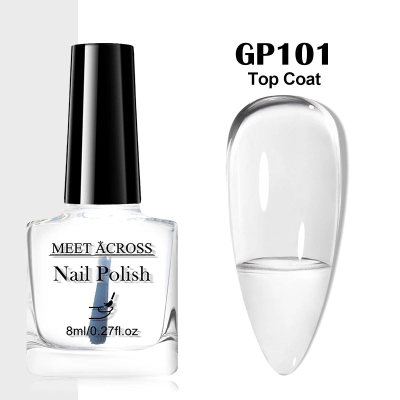 MEET ACROSS 8ml Pink White Nude Water-Based Peel Off Nail Polish Glass Bottle Nail Art Polish DIY Design No Need Lamp