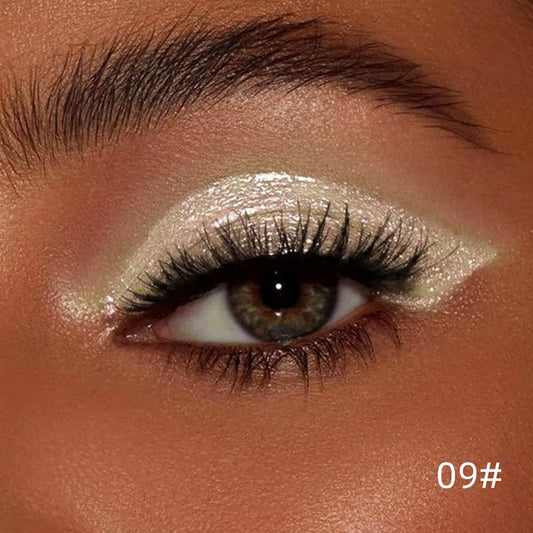 QIBEST Glitter Liquid Eyeshadow Long Lasting Pearlescent Shiny Eye Shadow Sequins Lying Silkworm Shimmer Eyes Makeup Cosmetics