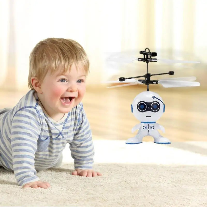 Flying Robot Toys Robot Kids Toys With Conceal Power Switch Robot Airplane Sensing Hand Movements RC Aircraft Remote Control Toy