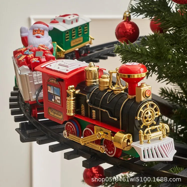 Electric Christmas Train - Electric sound and light, hanging Christmas tree, Christmas track vehicle, Christmas gift toy
