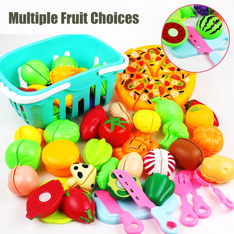 Educational Toy Plastic Kitchen Toy Set Cut Fruit and Vegetable Food Play House Simulation Toys Early Education Kids Toys Gifts