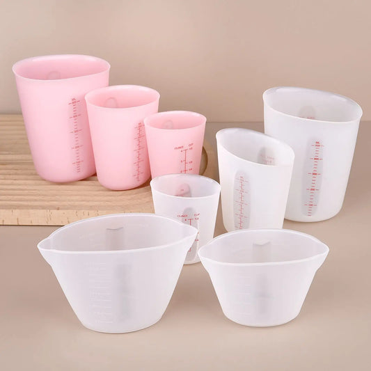 DIY Making 100ml-500ml Transparent Silicone Measuring Cup With Scale Candle Epoxy Resin Mixed Food-Grade Make Separating  Cups