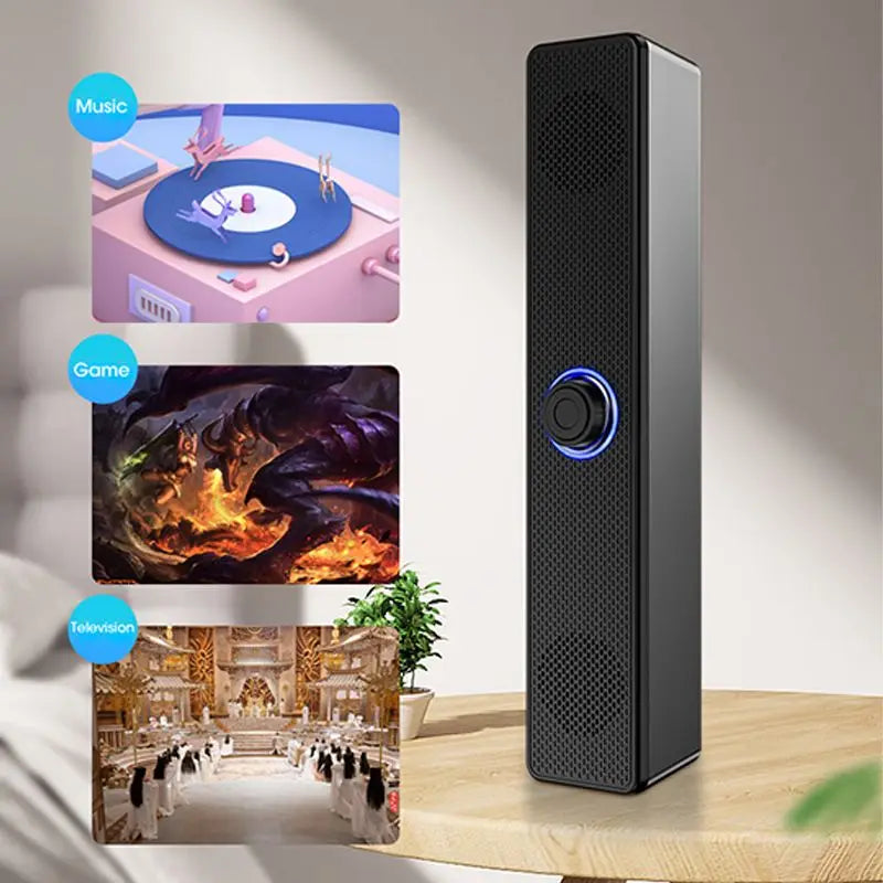 Bluetooth Computer Speakers Wired Surround Sound Bar Stereo Subwoofer Soundbar for Desktop Laptop PC Mini Home Theater System