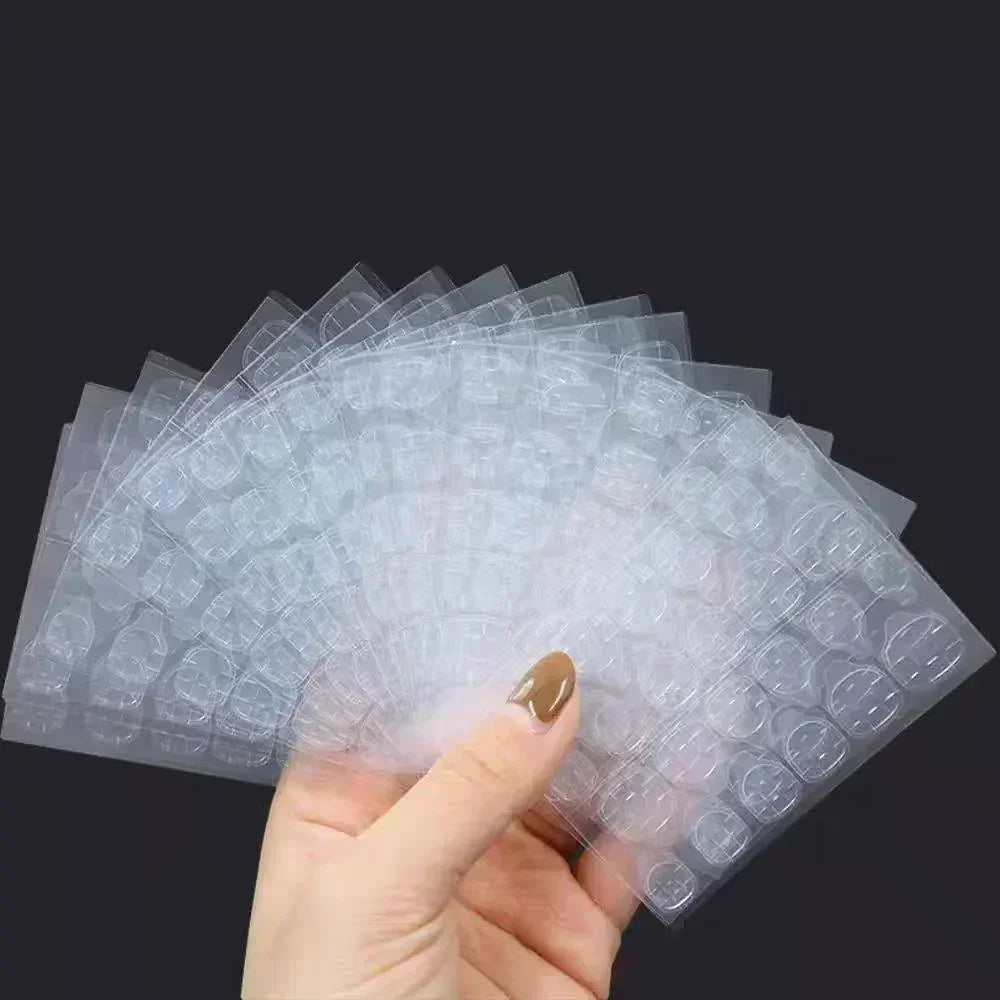 10pack Transparent False Jelly Nail Tips Sticker Double Side Gel Nail Glue for Press On Nails Self-Adhesive False Manicure Decal