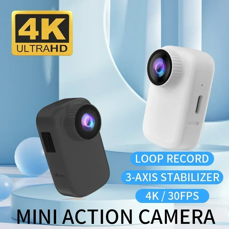 Action Camera Vlog logger with WIFI Thumb Magnetic Back Clip Anti-shake Pocket Camera 4K HD Video Driving Recorder Sports Camera